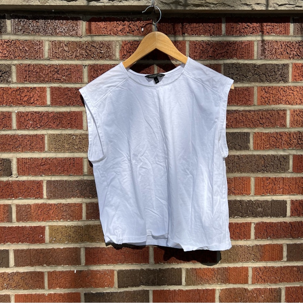 Banana Republic Bright White Sleeveless Cropped Boxy Tank Top